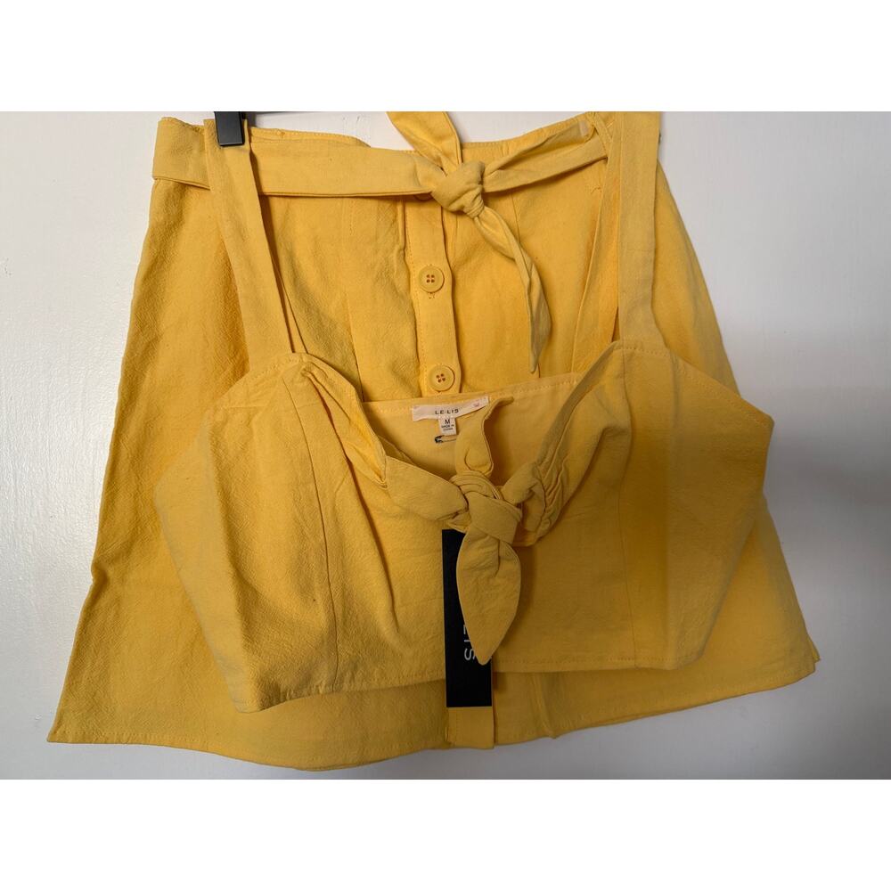 NWT Le Lis Butter Yellow Two-Piece, Top M, Skirt, Small - Picture 9 of 12